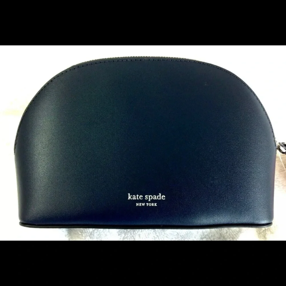 NEW Women Leather Kate Spade Medium Dome Cosmetic Blue Gray Lilac OWL, N…